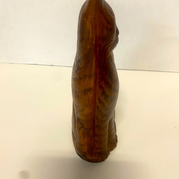 Vintage Ceramic Textured  Very Cute Brown Cat Statue 1960’s - Picture 4 of 9